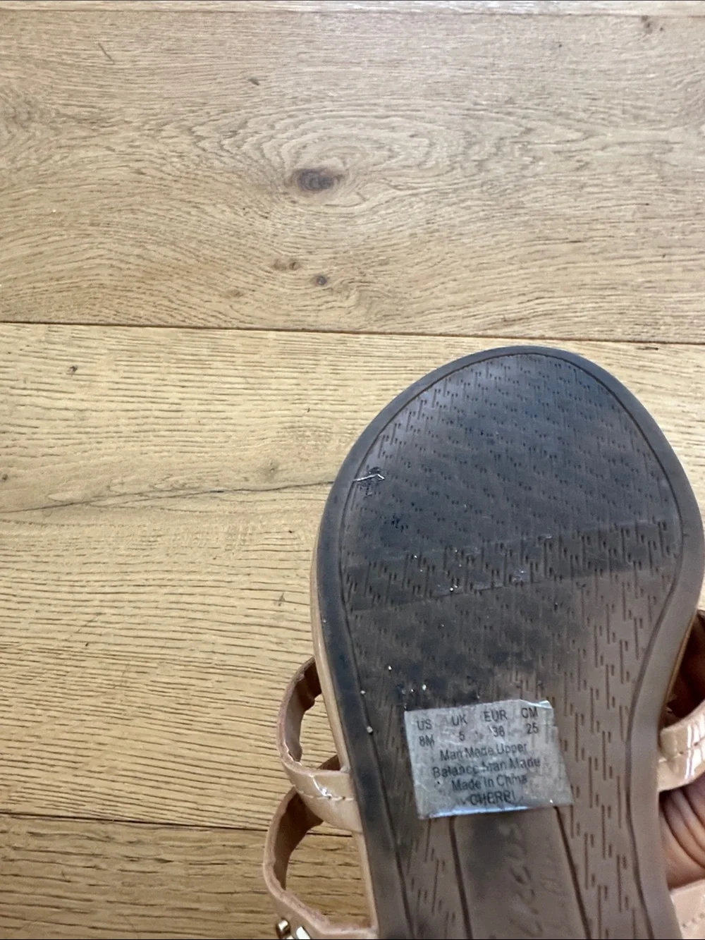 Circus by Sam Edelman Canyon Flat Sandals Almond Patent US Size 8